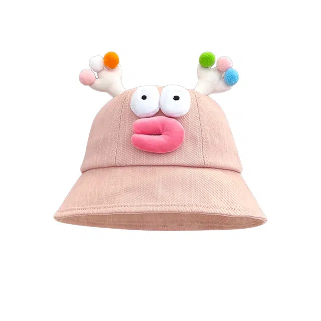 浪莎 卡通香肠嘴可爱搞怪小怪兽呆萌显脸小盆帽 棉 渔夫帽 女款