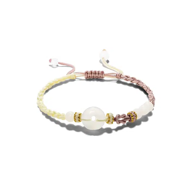 希遇 玉润情长手链 平安手工编织绳手绳 事事如意平安顺遂 玛瑙 手链 男女同款情侣款