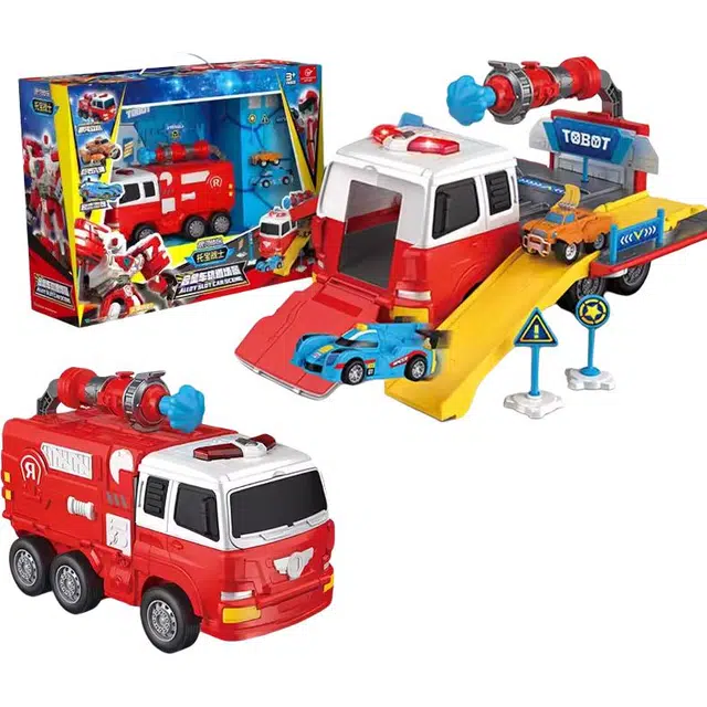 灵动创想 托宝战士银河侦探益智机器人 合金车轨道场景 变形 玩具