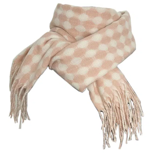 木林森 菱形韩版秋冬保暖秋冬季流苏羊绒 涤纶 绒线围巾 男女同款情侣款