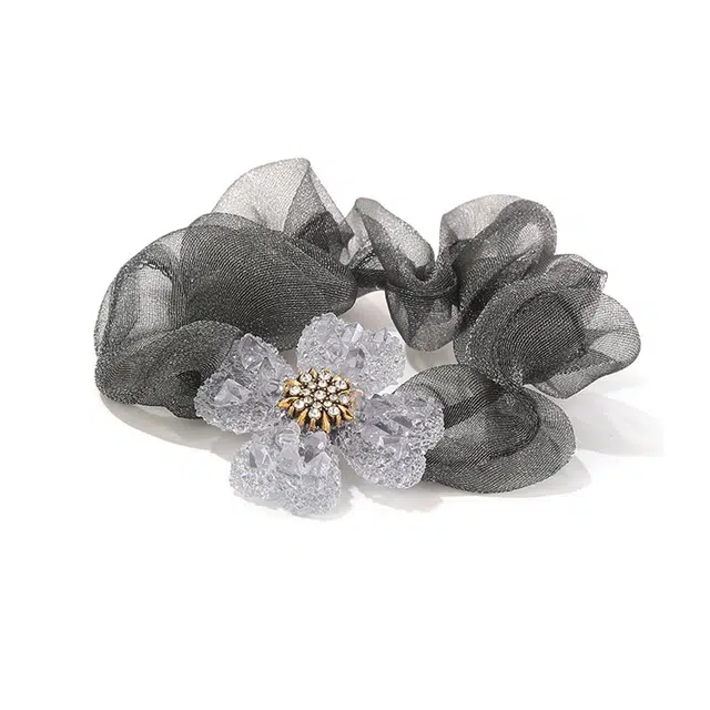 如花梦 闪钻四叶草大肠发圈扎头发皮筋 日常通勤用头饰 女款 多款可选