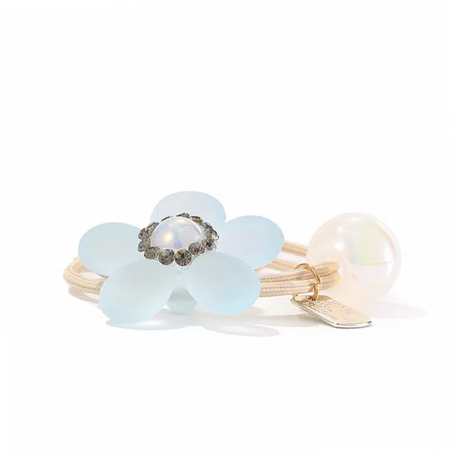 如花梦 森系小清新花朵珠珠发圈 日常甜美扎头发绳 百搭高弹力扎马尾发饰头绳 女款