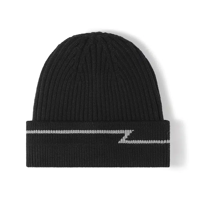 浪莎 针织提花冷帽秋冬季保暖加绒加厚大头围毛线帽 腈纶 绒线帽 男女同款情侣款