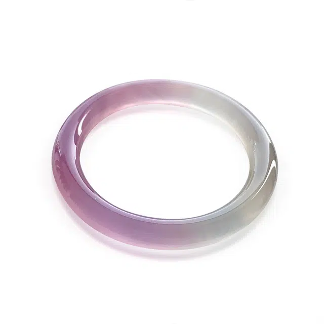 谧月珠宝 郁金香新中式复古国潮光滑润泽汉服旗袍显白 气质轻奢小众设计高级感通勤青春洋溢 玛瑙 玉石手镯 女款