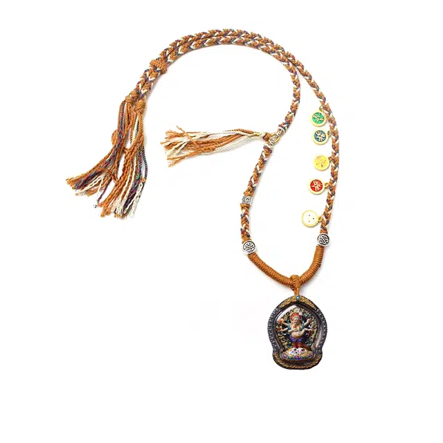 玉临门 国风 吉祥如意 事业有成 时来运转 白六臂马哈嘎啦民族风 合金 吊坠 男女同款情侣款 送 男 女朋友 七 夕礼 物 礼盒包装