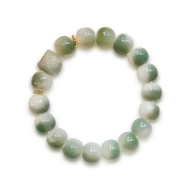 周帝王 狮来运转新中式国风转运珠烟雨江南 福气满满财源滚滚佛珠念珠素串前程似锦生日送福气礼盒款 菩提根 手串 男女同款情侣款