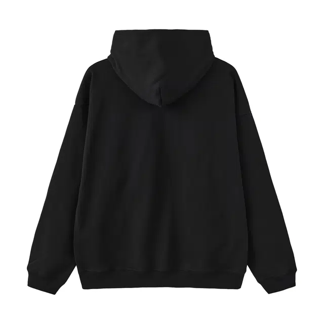 帝狼牛 学院风美式复古高街潮流停机坪基础纯色双纽扣廊形休闲时尚百搭宽松套头连帽加厚长袖卫衣 男女同款