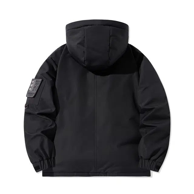 鸭鸭 山系户外加厚保暖对称多拉链城市机能风休闲连帽套头宽松羽绒服 男女同款