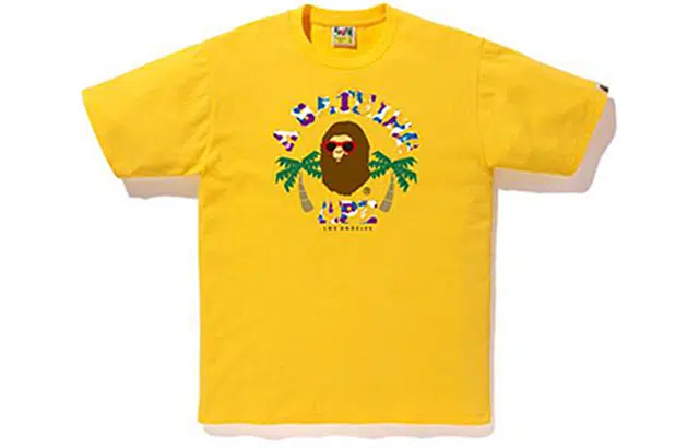 A BATHING APE LA CAMO COLLEGE TEE T LA CAMO COLLEGE TEE T