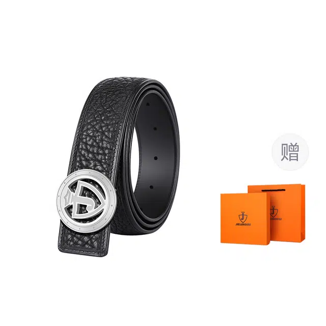 杰伦欧斯 真皮商务休闲青年平滑扣 皮带 男款