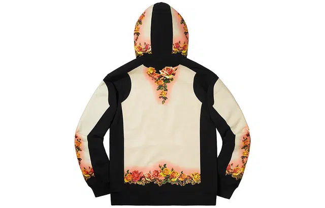 Supreme SS19 x Jean Paul Gaultier Floral Print Hooded Sweatshirt Cardinal