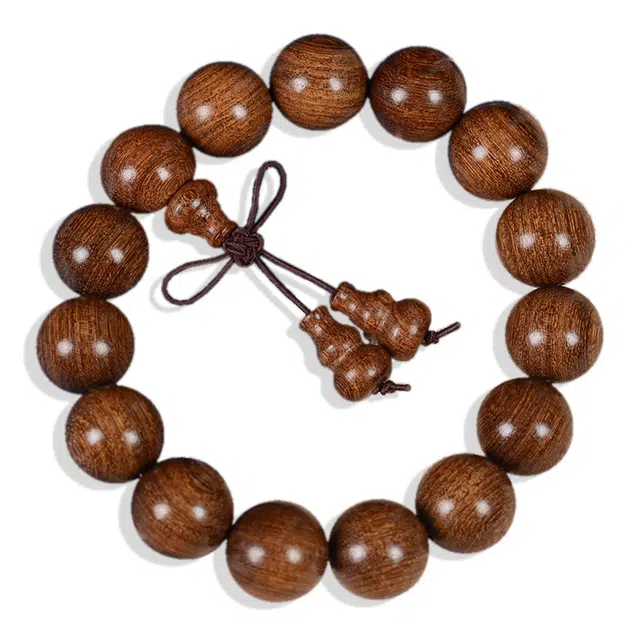 琉堇 国风精品老料木质佛珠 招财纳福 高品质顺纹串珠 休闲解压静心禅意念珠 时来运转 金丝檀 手串 男女同款情侣款 檀木