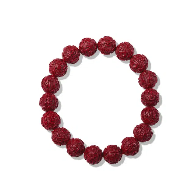 古禾 古典风六字真言 转运 再造辰砂朱砂 玉石手串 男女同款情侣款