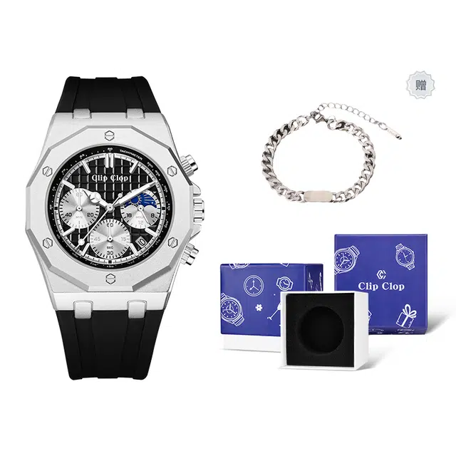 Clip Clop Mechanical Multifunction Sport Watch Black Dial