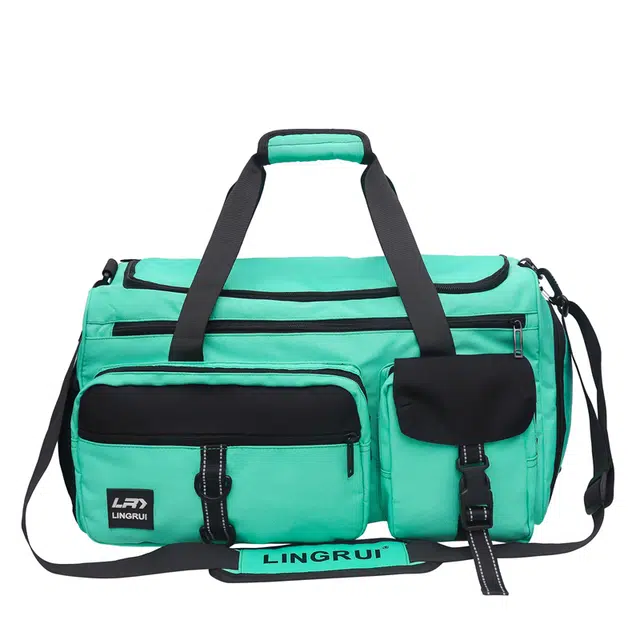 醇龙 多口袋干湿分离 尼龙 旅行包 男女同款情侣款 黑/军绿/灰/果绿