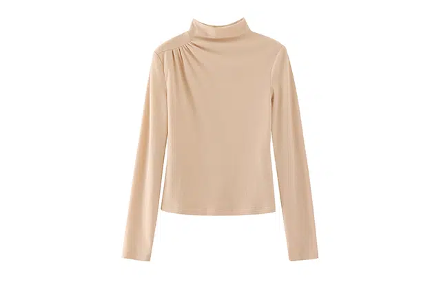 花栗鼠小姐 纯色半高领加绒加厚打底套头长袖针织衫 女款