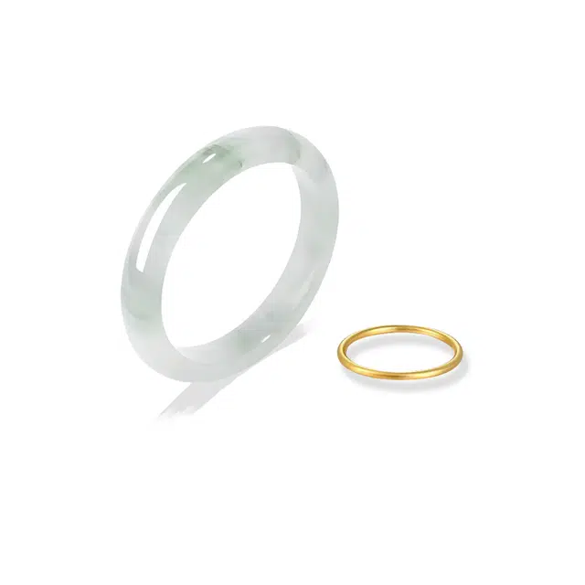 重庆金店 青山黛翠玉美人镯 新中式国潮 清冷感 气质旗袍 多翠平安 古风一抹翠 玉髓 玉石手镯 男女同款情侣款 礼盒