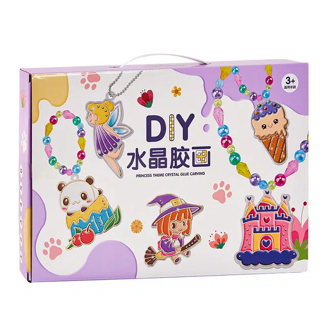 乐乐鱼 免烤胶画 创意手工 水晶胶画 颜料涂色 画画 早教益智玩具