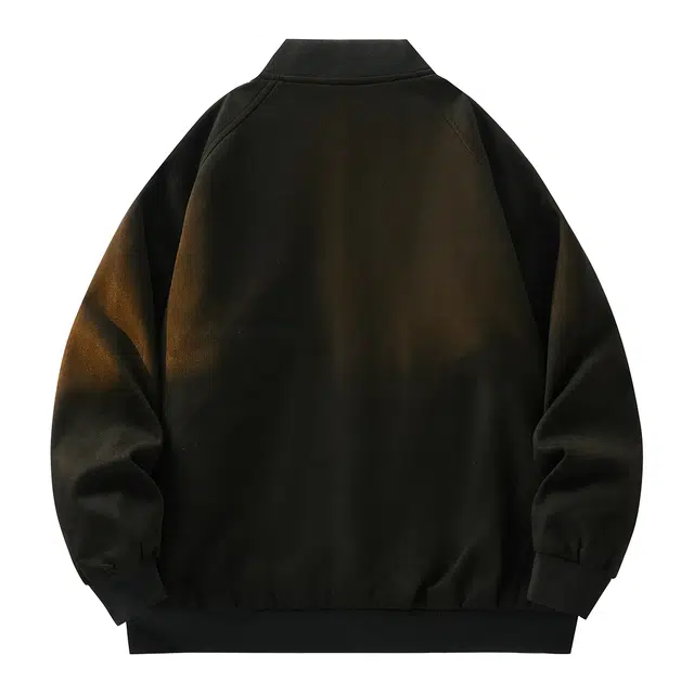 雅鹿 美式高街潮流字母印花基础款休闲宽松棒球领学院风纯色简约百搭夹克外套 男女同款