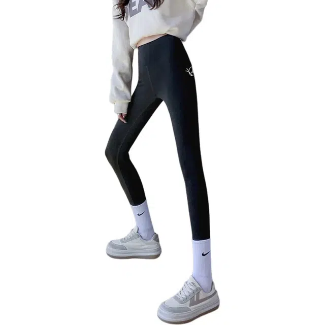 惟熙 休闲高腰修身九分打底裤 女款 黑色