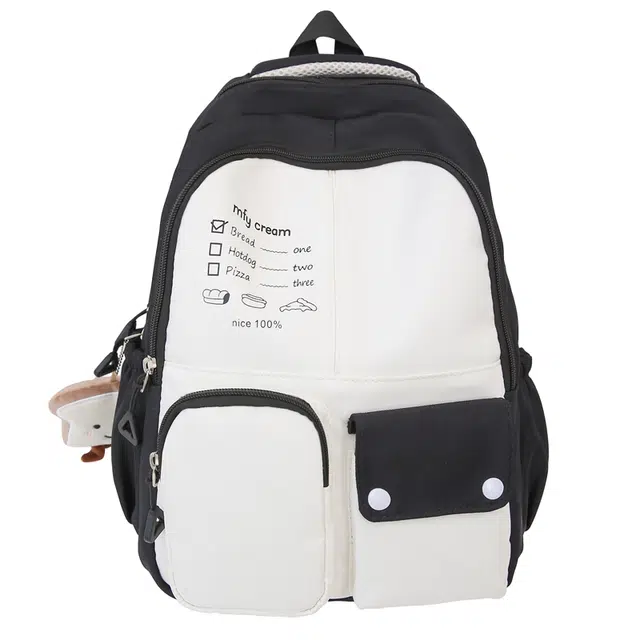 德力熊 日系学生韩版高中初中生撞色 双肩包 尼龙 男女同款情侣款 多色