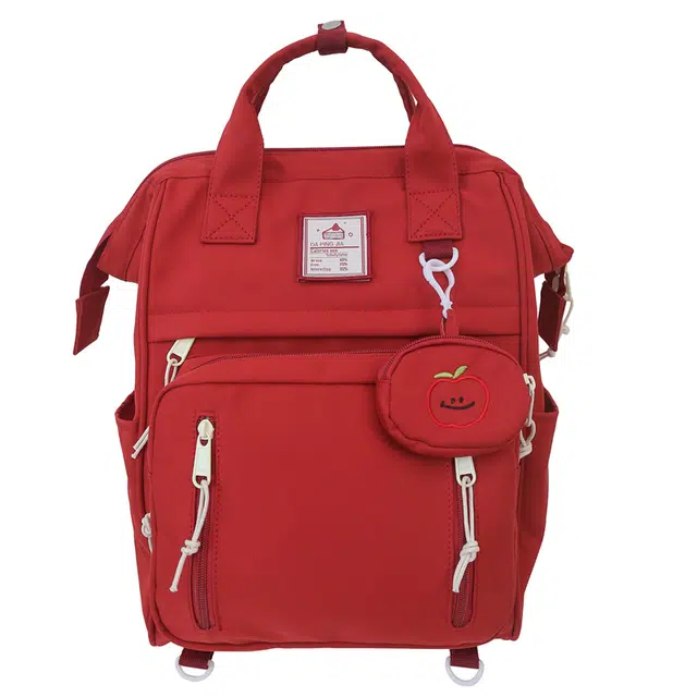 德力熊 简约日系 百搭 颜值高 尼龙 双肩包 女款 黑/粉/米白/红