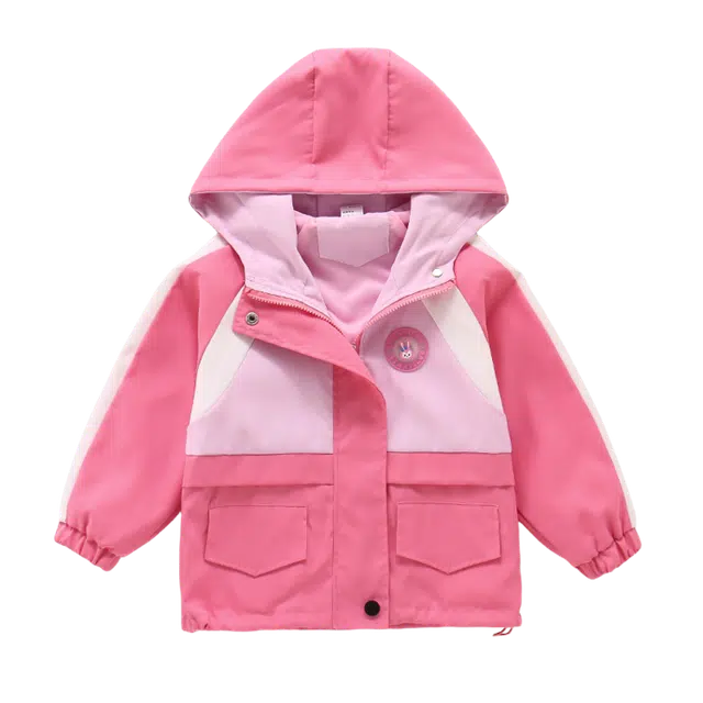 青少年 木木兔 连帽舒适柔软轻盈冲锋衣 粉色