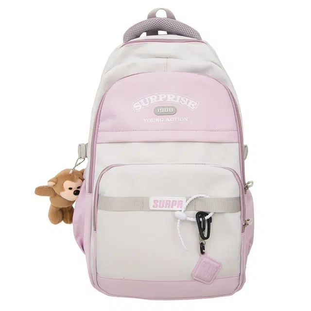 德力熊 高颜值初中生高中生百搭减负学生 双肩包 尼龙 男女同款情侣款 多色