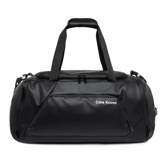 彤彤兔 防水大容量干湿分离健身潮酷外出轻便行李 尼龙 双肩包旅行包 男女同款情侣款 黑色