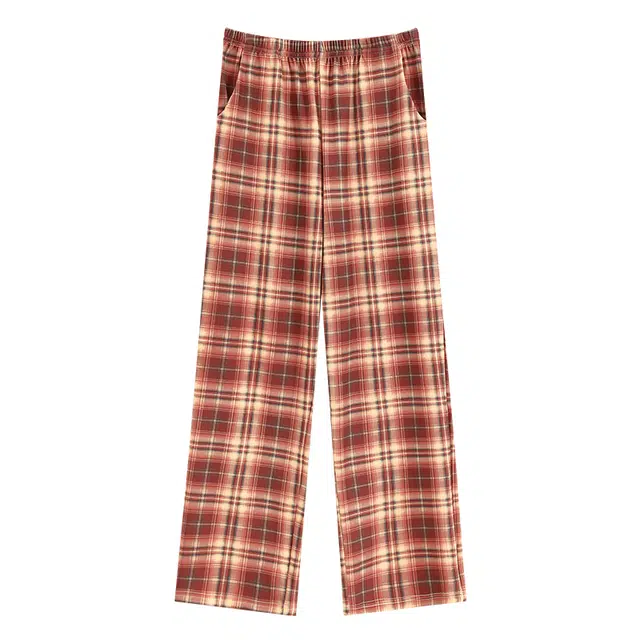 草本初色 休闲简约可外穿长裤睡裤 女款 红色