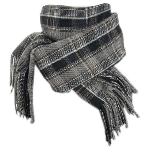 木林森 细格子日韩甜美风保暖披肩 涤纶 绒线围巾 男女同款情侣款