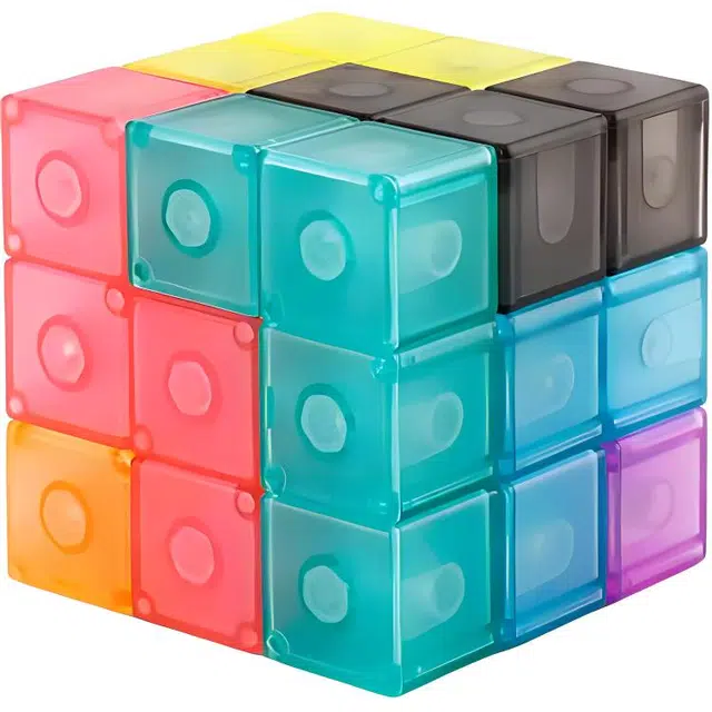 魔域文化 磁力魔方积木索玛立方体三阶 俄罗斯方块 拼装吸铁石块 早教益智玩具