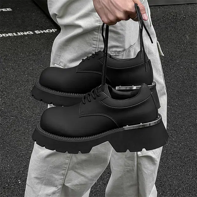 健休 二层牛皮牛皮革 舒适百搭 休闲鞋 男款 黑色