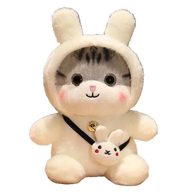 西瓜藤 可爱变身猫咪公仔小猫猫安抚玩偶布娃娃抱枕毛绒玩具 靠枕