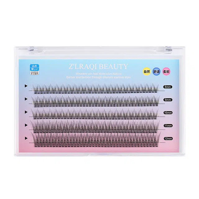 简应舒 鱼尾混装假睫毛 单簇胶水款 自然仿真嫁接简单不易变形