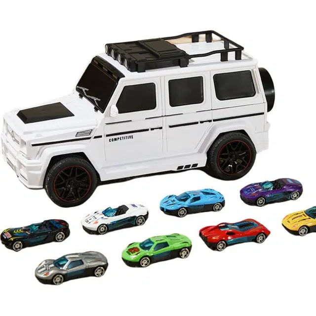 乐乐鱼 轨道弹射合金小汽车 益智工程车 玩具