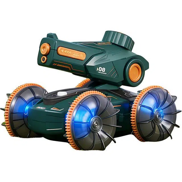 乐乐鱼 水陆两栖坦克越野车 可喷水 遥控玩具