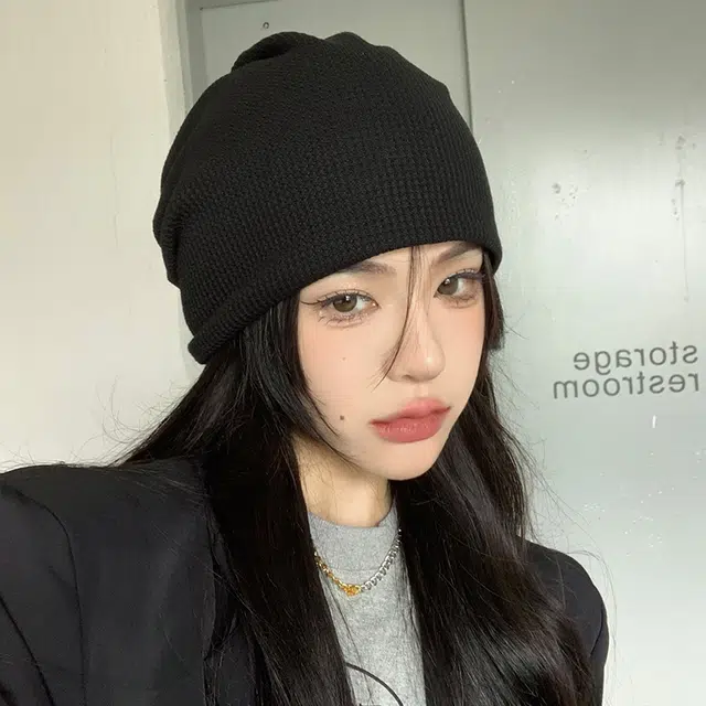 优幽兰 女学生秋冬季 韩版显脸小针织 东北加厚 针织布料 绒线帽 男女同款情侣款