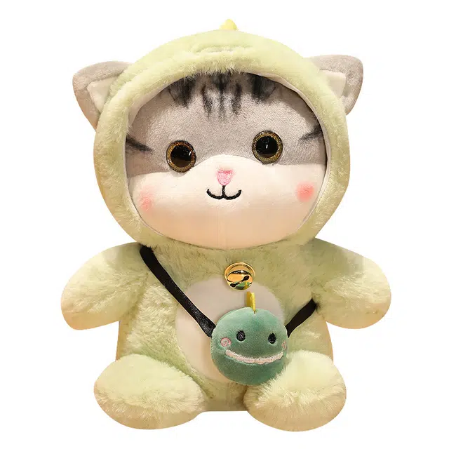 西瓜藤 可爱变身猫咪公仔小猫猫安抚玩偶布娃娃抱枕毛绒玩具 靠枕