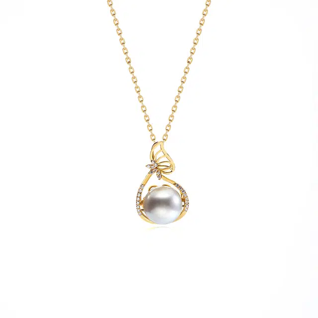 安道子 福蝶 澳白近圆 海水珍珠 项链 女款