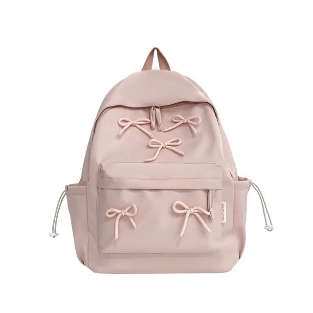 爱尔绅特 可爱蝴蝶结休闲百搭 复合布 双肩包 常规 女款 多色