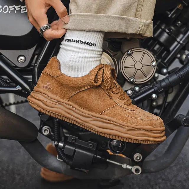 袋鼠头 牛皮 百搭简约 耐磨 低帮 板鞋 男女同款