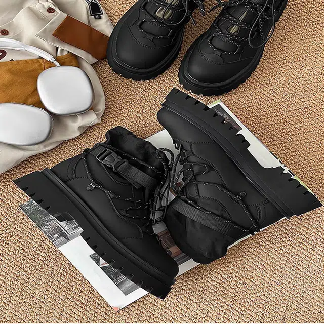 年走索 二层牛皮 时尚舒适 短筒 马丁靴 男女同款