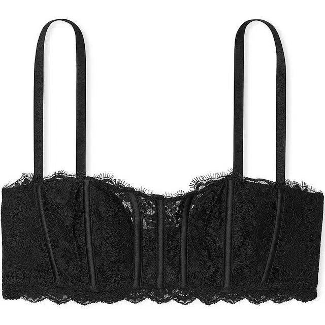 Victoria's Secret Dream Angels Lace Lightly Lined Bandeau Black