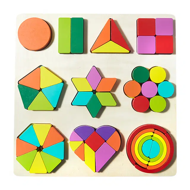 乐乐鱼 蒙氏拼图 立体 几何拼板 早教益智玩具