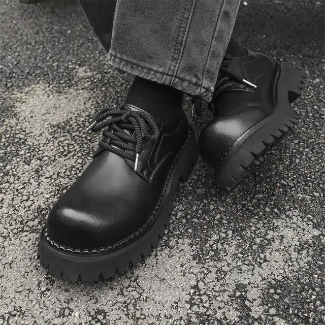 健休 二层牛皮 时尚舒适 简约百搭 休闲鞋 男款 黑色