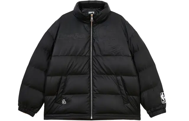 Jack Jones x NBA Chicago Bulls Black Puffer Jacket