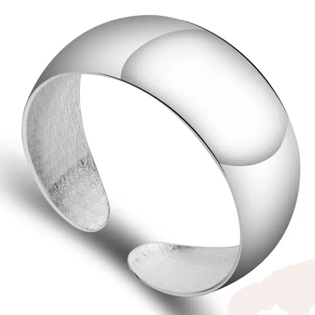 优态 大宽面年轻款简约时尚开口光面民族风 合金 手镯 男女同款情侣款