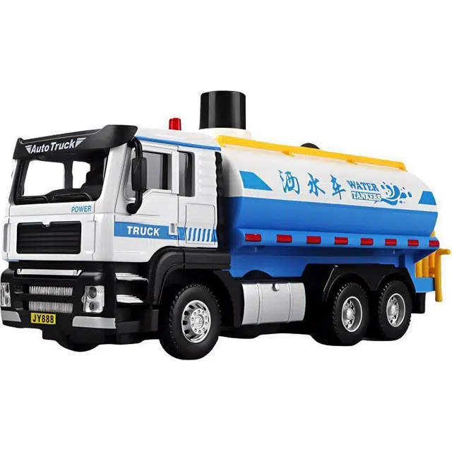 卡威 喷水车合金环卫扫地车汽车玩具车 道路清扫车 洒水车 扫路车 成品模型