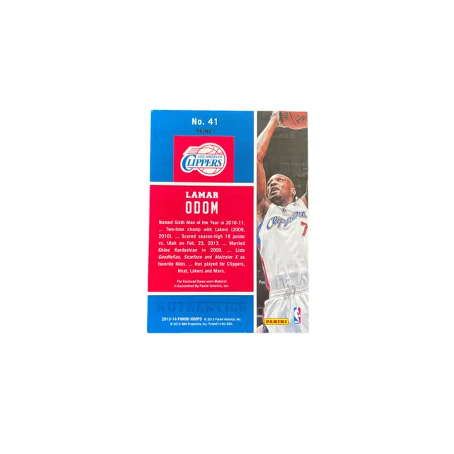 PANINI 2013-14 Hoops patch Lamar Odom